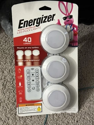 Energizer Remote Controlled Puck Lights - Dimmable, Timer, 40 Lumens - Image 1 of 3