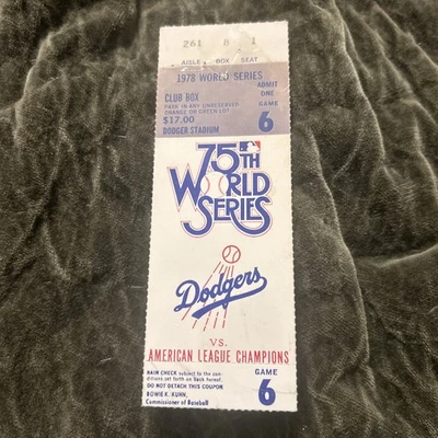 1978 World Series Game 6 Ticket Reggie Jackson Yankees Clinch 22nd Title Dodgers - Image 1 of 4