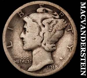 1918-S Mercury Dime - Scarce  Better Date  No Reserve  #F9397 - Picture 1 of 2