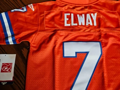 Camiseta deportiva retro vintage 1990 nueva con etiquetas John Elway #7 Reebok Gridiron Classics XL niños Foto 1 de 4