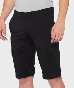 100% Ridecamp Cycle Bicycle Bike Shorts Black - Picture 1 of 2