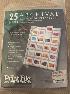 Print File Archival 35mm Slide Preservers. 25 sheets 2x2-20B New - Image 1 of 3