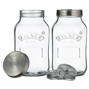NEW Kilner Fermentation Jar 1 Litre Set 2pce - Picture 1 of 2