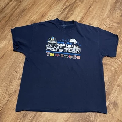 College World Series Blue Tshirt Men XXL 2019 Omaha Baseball Nebraska NCAA Shirt - Image 1 of 4