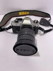 Nikon Black FG manual focus film camera w Sigma 28-200mm Lens TESTED - Picture 1 of 12