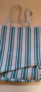 Zara striped sacking shopping tote beach bag - Picture 1 of 2