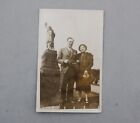 Real Photo Postcard 1930'S Statue Liberty Well Dressed Man Cigar Woman Fur Coat
