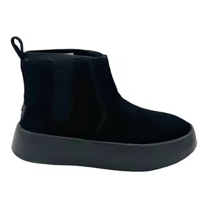 UGG CLASSIC BOOM BOOTIE BLACK SUEDE SHEEPSKIN WOMEN'S SIZE US 6 - Picture 1 of 7