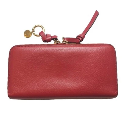 Cartera de cuero para mujer Chloe roja con cremallera alrededor Foto 1 de 4