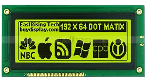 4"19264 192x64 Punkte Grafik LCD Modul Display GLCD mit KS0107+KS0108 mit Tutorial - Bild 1 von 5