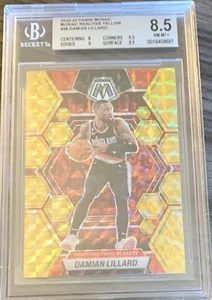 2022-23 Panini Mosaic Reactive Yellow Prizm Damian Lillard #38 - Graded BGS 8.5 - Picture 1 of 3
