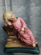 Antigas Estatuetas de gesso de Gesso Filho Jesus Minério De São João Batista Em Casa Altar Estátua
