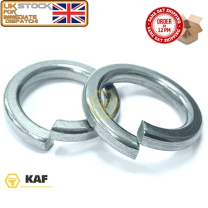 Spring Lock Coil Split Washers High Tensile Gr10 Zinc Plated M5 M6 M8 M10 M12 - Picture 1 of 2