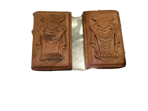 Pair of walnut carved corbel adornment Antique architectural salvage Cover