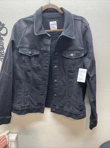 Sonoma The Everyday Denim Jean Jacket Womens XXL Button Black Retro Classic - Picture 1 of 7