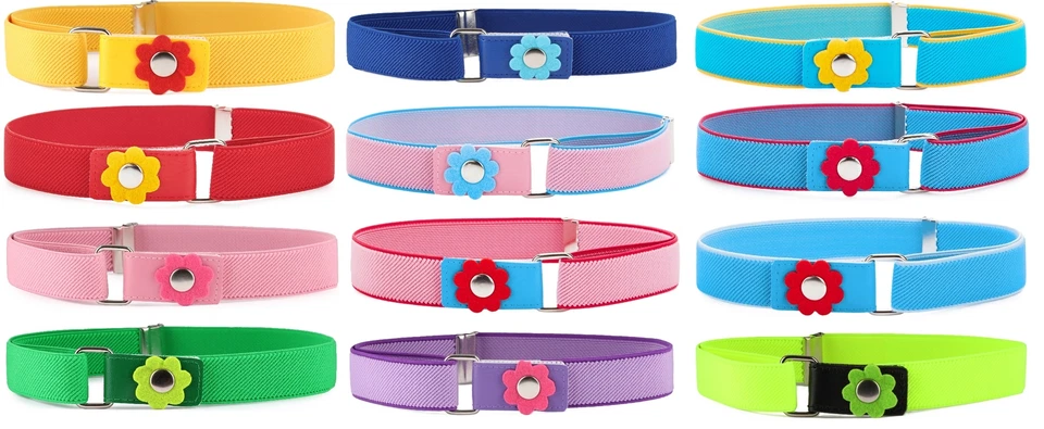 Ladeheid Mädchen Gürtel Elastik-Gürtel 1-6 Jahre 34-65 cm Druckknopfverschluss - Bild 1 von 1