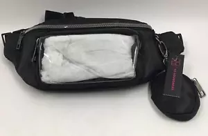 Womans Ladies Black Adjustable Fanny Pack w/Change Purse ID Window NEW - Picture 1 of 2