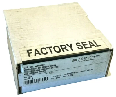 NEW SEALED SPECTRUM CONTROLS WP26207 WEBPORT 2005 QBE MODEM CDSGN GATEWAY ROUTER - Image 1 of 3