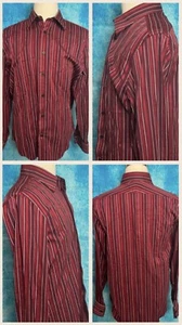 Express Design Studio Long Sleeve Red Stripes Modern Fit Shirt Size Large - Picture 1 of 8