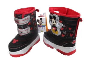 NWT Disney Mickey Mouse Toddler Boys Light-Up Snow Boots 7 Black/Red MSRP$37 - Picture 1 of 5