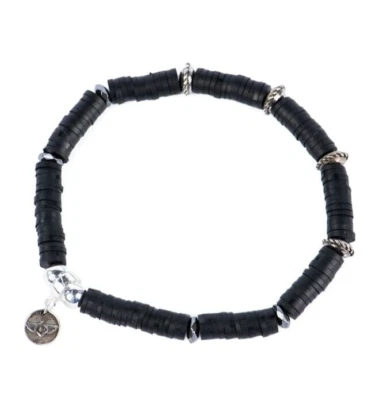 Invicta Elements Men's Black Rubber Stack & Metal Bracelet (35969) Free Shipping - Image 1 of 4