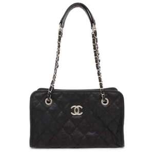CHANEL Matelasse French Riviera ChainShoulder Bag Caviar Leather Black A66805