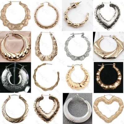 EX STORE PENDIENTES ARO RETRO ORO MODA DOBLE CARA CRIOLLO AROS cuerda torcida bambú grueso