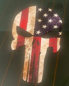 Punisher Skull Decal Sticker Die Cut Bumpersticker Gloss Vinyl Multicolor States - Picture 1 of 47