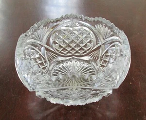 EAPG Higbee Glass Pineapple; IRIS Footed Rose Bowl 5 1/4 x 2 3/4" 1917 VHTF - Picture 1 of 6