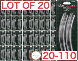Lot of 20 - KATO N Scale Unitrack 20-110 Curve 11" 282mm Radius Track 4pcs New - Picture 1 of 9