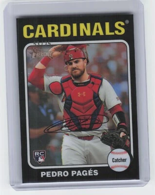 2024 Topps Heritage Pedro Pages #704 Rookie Black Chrome Refractor /75 - Image 1 of 2