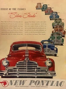 Anuncio impreso Pontiac 1945 vintage, nuevo Pontiac Finest Of The Famous Silver Streaks - Imagen 1 de 1