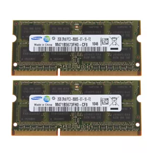 4GB Samsung 2x 2GB 2RX8 DDR3 1066MHz PC3-8500S 1.8V SO-DIMM Laptop RAM Memory(( - Picture 1 of 7