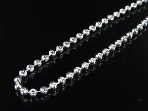 Men's Ladies Solid Real 10k White Gold Moon cut Chain 4MM 24"-40" Inches - Afbeelding 1 van 5