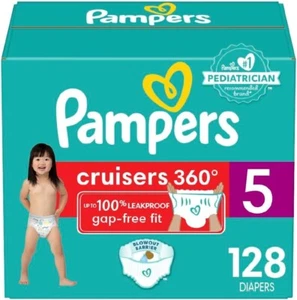 Pampers Diapers - Cruisers 360 - Size 5, 128 Count, Babyproof 100% Leakproof - Picture 1 of 10