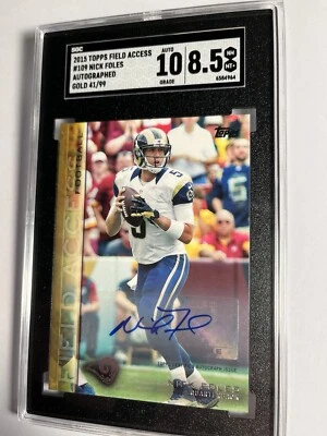 2015 Topps Field Access - Gold Autographs #109 Nick Foles /99⭐️SGC 10 AWESOME💥 - Image 1 of 2