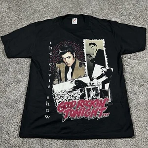 Vintage 1993 Elvis Presley Good Rockin Tonight T-Shirt Black Large Single Stitch - Bild 1 von 9