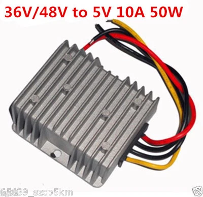 Waterproof Converter Regulator Step Down Power Supply 36V/48V to 5V 10A 50W - Image 1 of 4