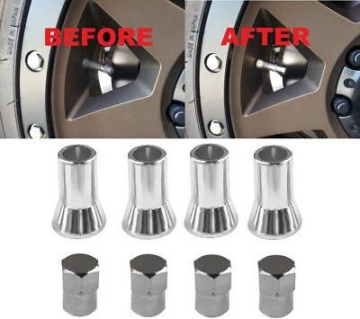 UNIVERSAL TPMS Tire Rubber Valve Stem Chrome Dress Up Kit Sleeve Covers Caps 414 - Image 1 of 4