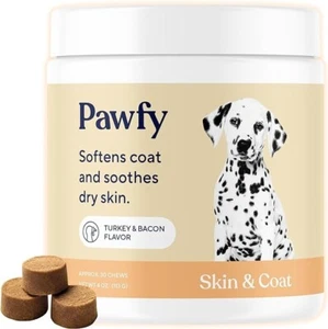 30 turkey and bacon Dog Allergy Relief chews, Immune Support & Coat Defense - Picture 1 of 6