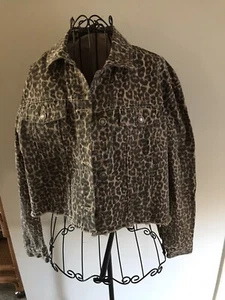 Free People Damen Jeansjacke Gepard Printed Gr.XS Neutral/Gepard Baumwolle Neu - Bild 1 von 8