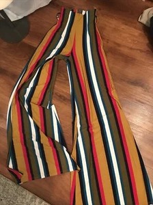 Woman’s BOHO Pant Slacks SMALL Colorful FIT & FLAIR Zipper Waist Flattering Fun - Picture 1 of 12