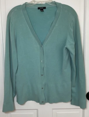 ALFANI SUÉTER CÁRDIGAN VERDE AZULADO MANGA LARGA TALLA XL SEDA NAILON USADO EN EXCELENTE CONDICIÓN Foto 1 de 2