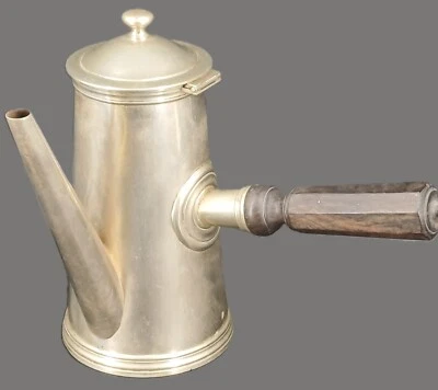Ancienne chocolatière en métal argenté fin XIXème cafetière verseuse - Ht : 22cm - Photo 1/4