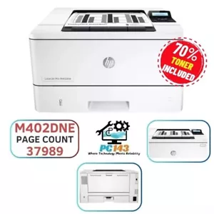 HP LASERJET ENTERPRISE M402DNE PRINTER 70% TONER INCLUDED PAGE COUNT:- 37989 - Picture 1 of 4