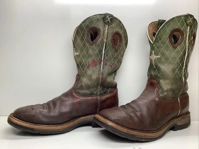 MENS TWISTED X COWBOY WORK STEEL TOE BROWN BOOTS SIZE 9 EE - Image 1 of 4