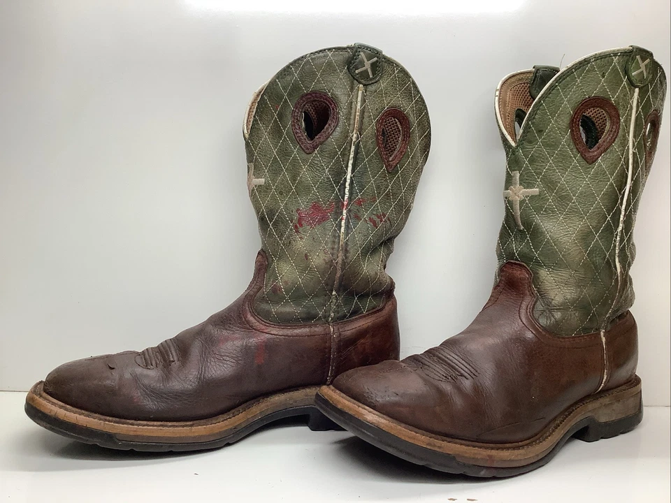 MENS TWISTED X COWBOY WORK STEEL TOE BROWN BOOTS SIZE 9 EE - Image 1 of 4