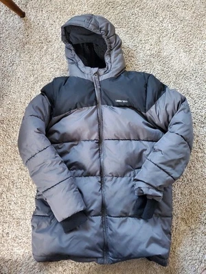 Chaqueta de invierno polar LANDS' END para niños talla grande 14/16 parka acolchada negra sin usar Foto 1 de 4