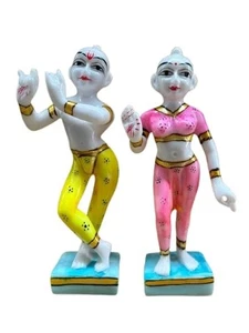 Marble Dust Iskon Radha Krishna Statue Idol for Home/Temple ( Size: 9 Inch ) - Picture 1 of 4