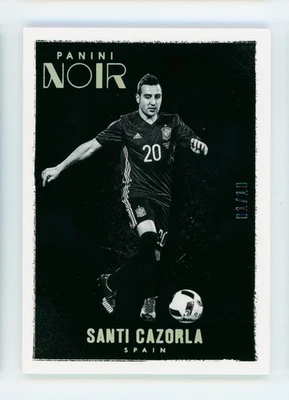Tarjeta de fútbol de España 2016-17 Santi Cazorla Panini Noir oro blanco y negro 1/10 Foto 1 de 3
